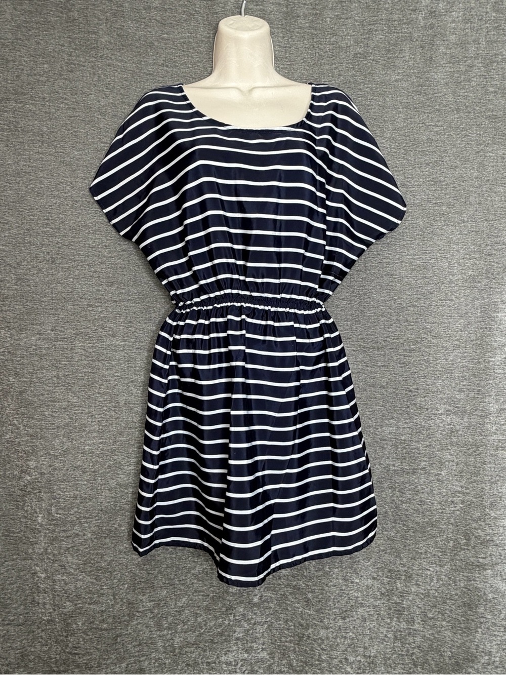 Fun & Flirt Navy and White Striped Dress